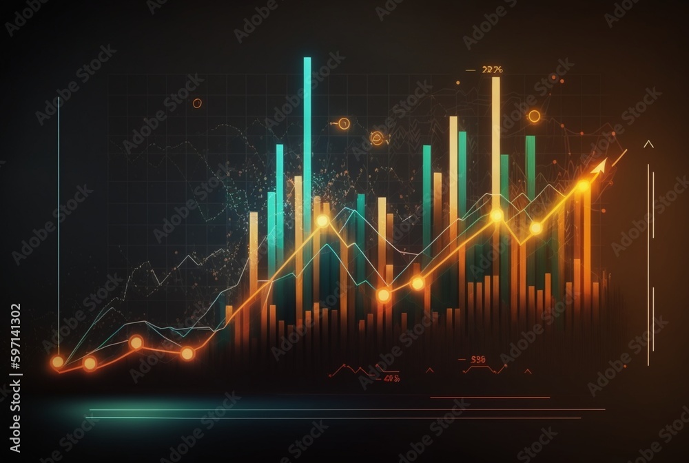 Abstract Background chart stock market. Generative AI.