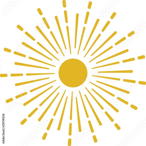 Sun Golden Light Element Logo Graphic