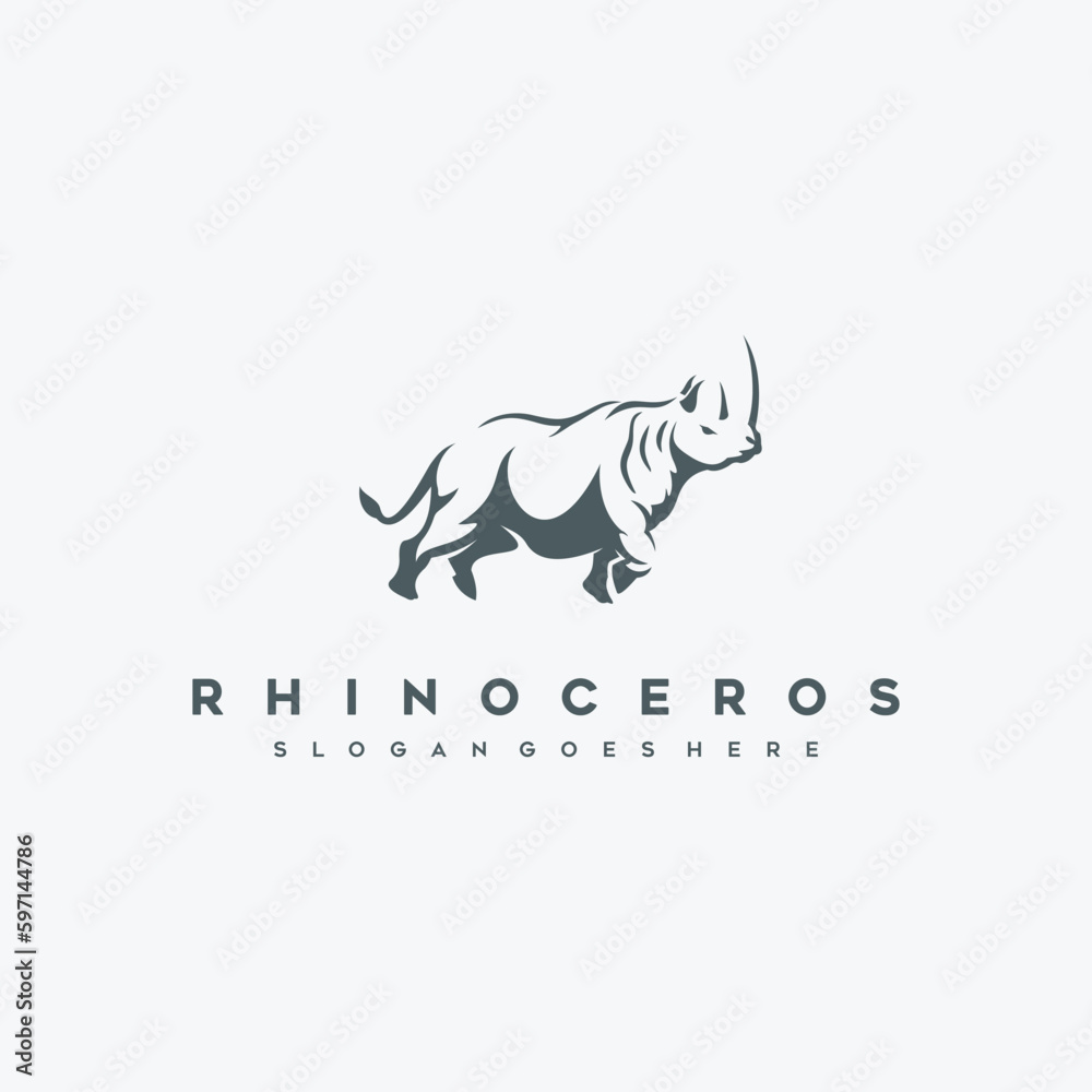 Fototapeta premium rhino vector logo design inspiration