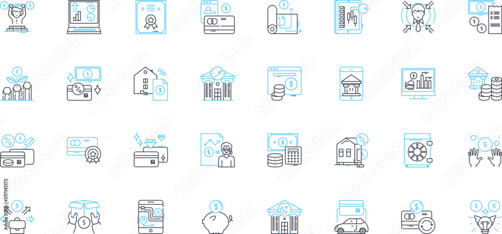 Online reality linear icons set. Virtuality, Immersion, Avatar, Simulation, Digitality, Cyberworld, Alternate line vector and concept signs. Hyperreality,Telepresence,Metaverse outline illustrations