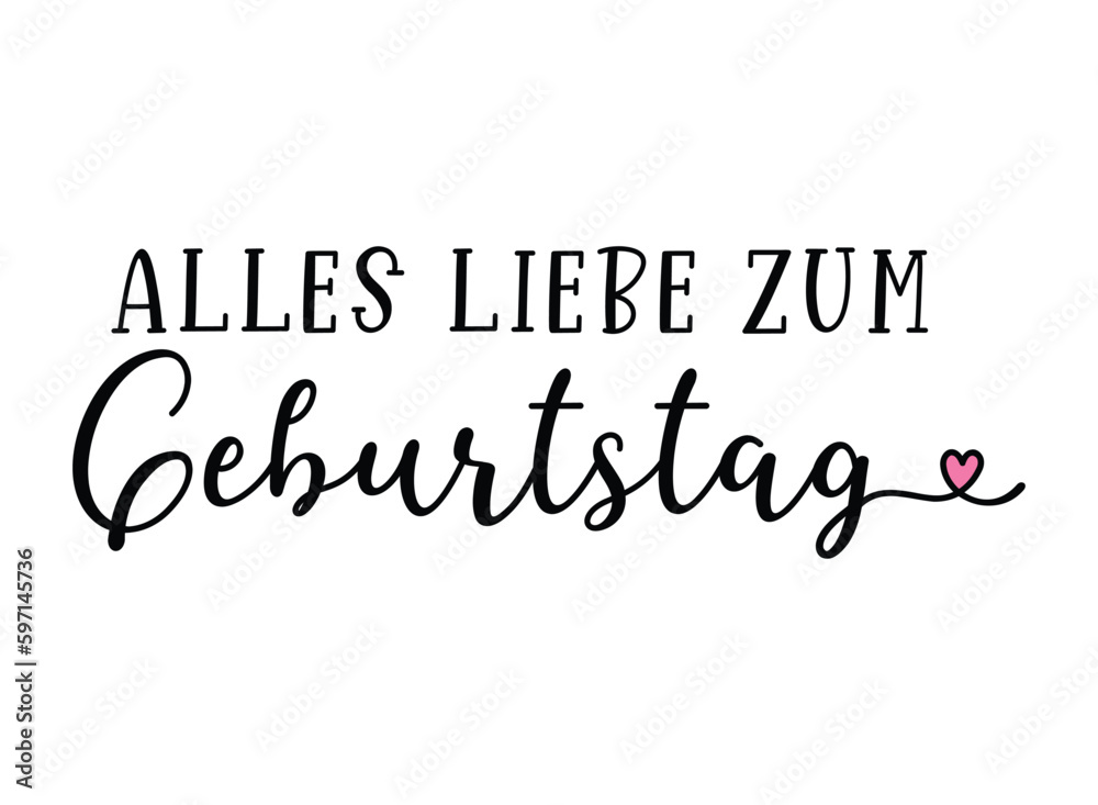 Handgeschriebene Phrase Alles liebe zum Geburtstag als banner, logo