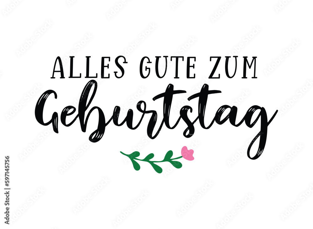 Handgeschriebene Phrase Alles gute zum Geburtstag als banner, logo