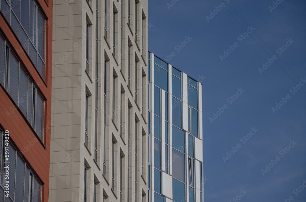 Modern office building against the blue sky