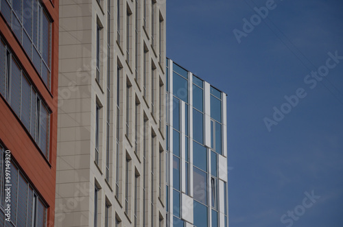 Modern office building against the blue sky