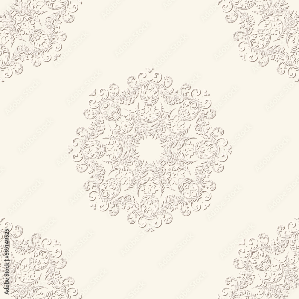 Seamless ornament on background