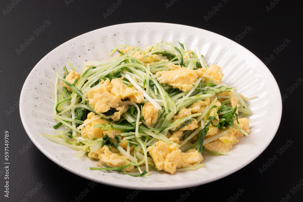 水菜と卵の炒め物 水菜と卵の炒め物