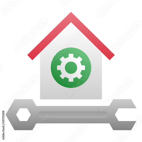 home repair icon, simple flat gradient icon
