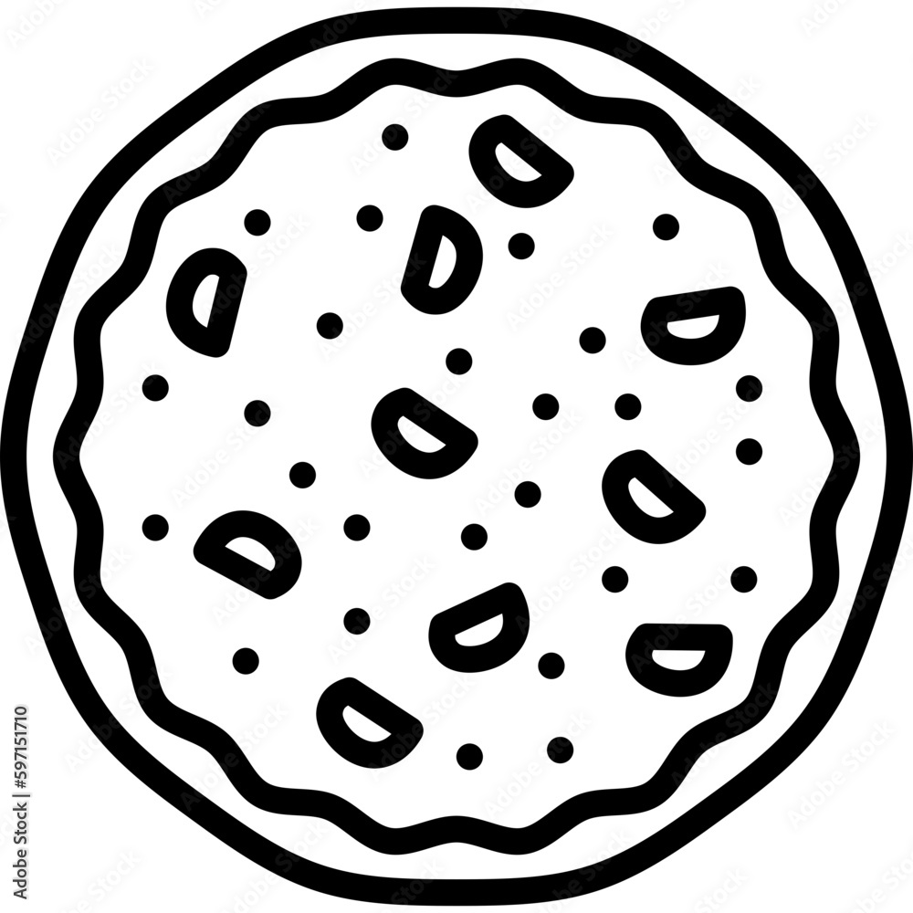 Fototapeta premium Pizza icons set. Pizza set in linear style.