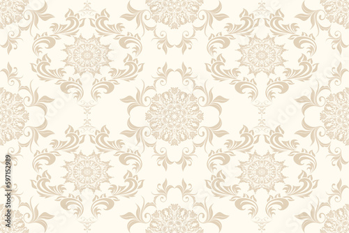 Seamless ornament on background. Floral ornament on background