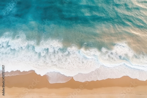 Ocean waves on the beach  created with Generative AI technology