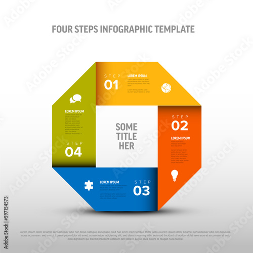 Simple light infographic cycle with four steps