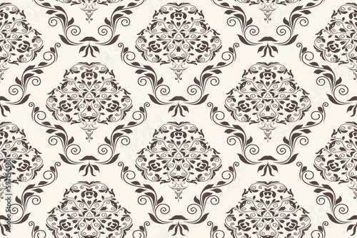 Seamless ornament on background. Floral ornament on background