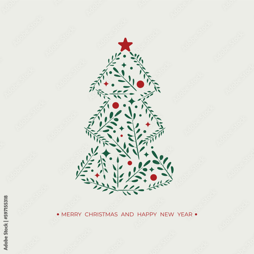 Merry Christmas And Happy New Year Card Vector Design. Merry Christmas And Happy New Year Card Vector Design.