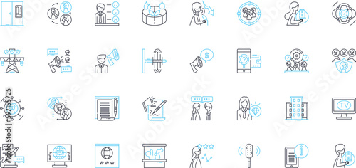Wise individuals linear icons set. Sage, Learned, Intelligent, Insightful, Philosopher, Perceptive, Judicious line vector and concept signs. Discerning,Enlightened,Wiseacre outline illustrations