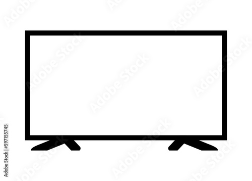 LCD Monitor isolated. Transparent background. Vector Illustration.