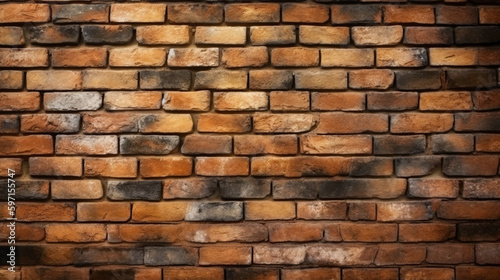 Old brick wall  old texture of red stone blocks. Generative Ai