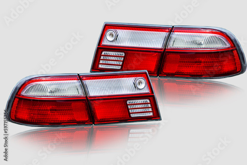 Konstfotografi Headlights and taillights Separated from the technology background Car headlight