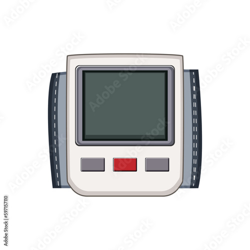 high blood pressure monitor cartoon vector illustration