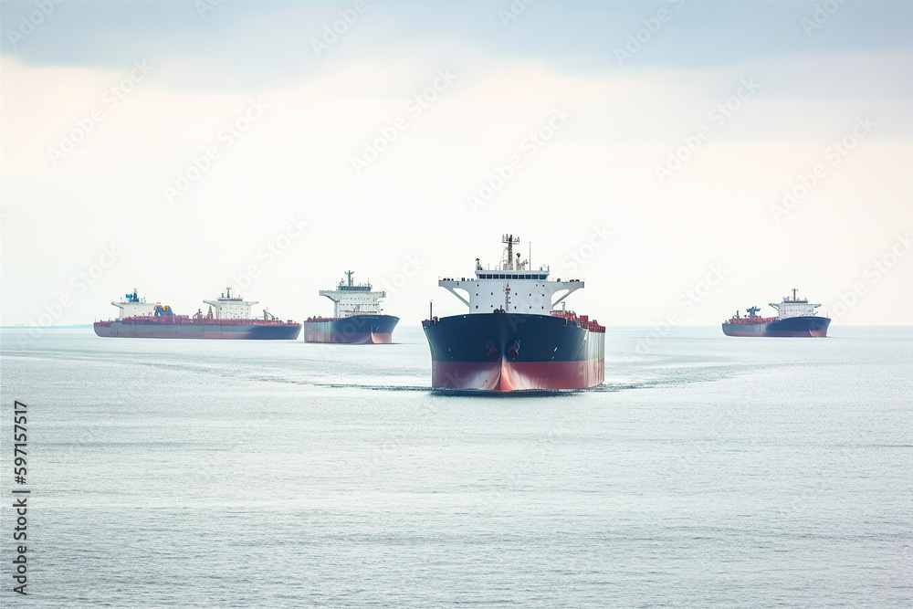 International oil tanker ship at sea, generative ai. International oil tanker ship at sea, generative ai.