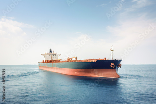 International oil tanker ship at sea  generative ai.