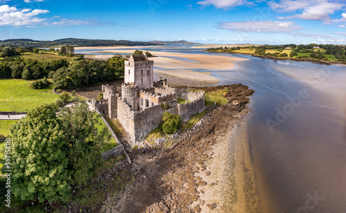 Aerial view of Castle Dow and Sheephaven Bay in Creeslough - County Donegal, Ireland