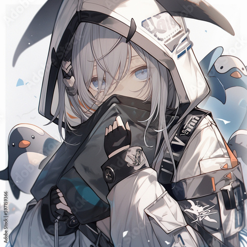 【AI画像】ペンギンと女の子