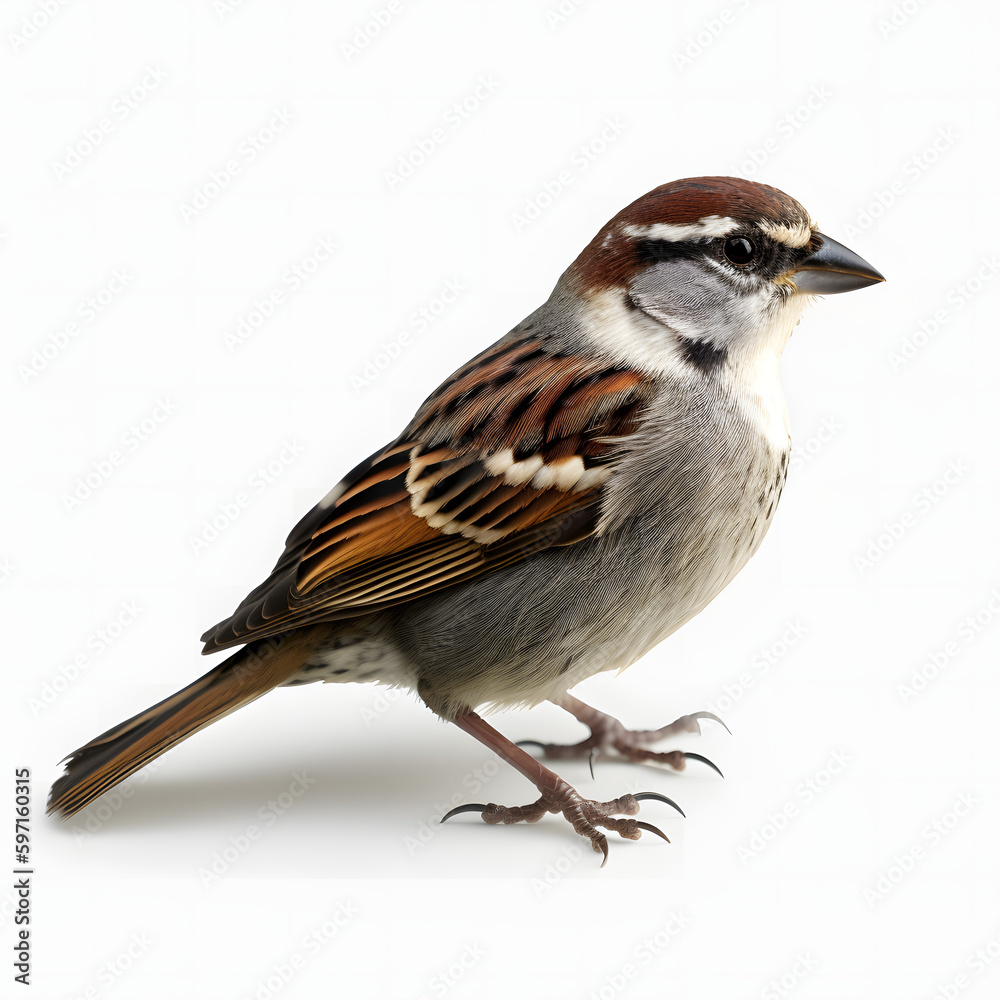Sparrow isolated on white background Sparrow isolated on white background