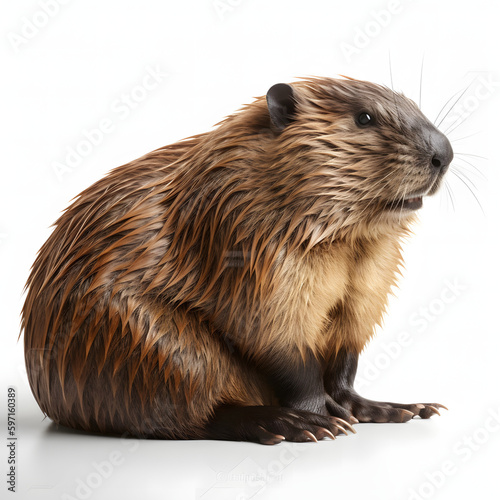 Beaver isolated on white background