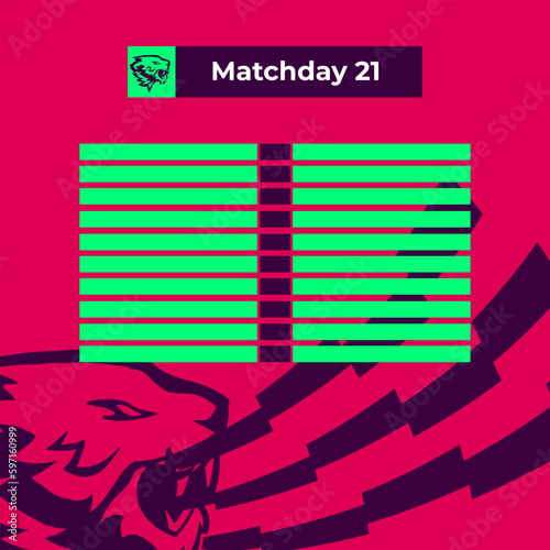 Score update red purple colour background premier league concept. design banner poster vector template for match day big match top famous popular soccer football club team in the world. FA Cup. EFL. 