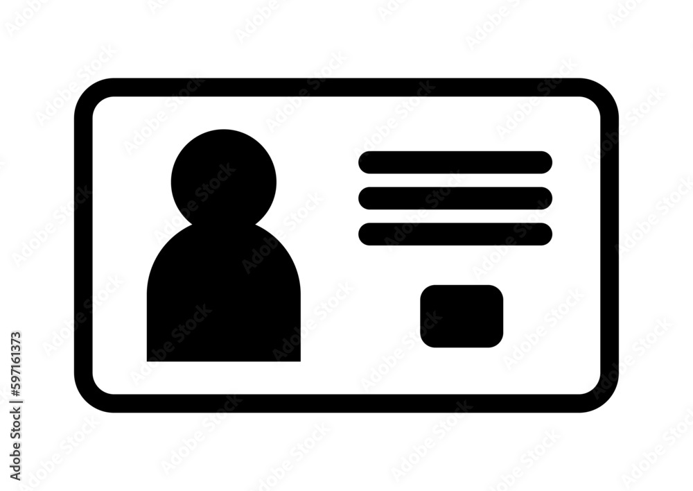 ID card vector icon. Transparent background. Vector Illustration.