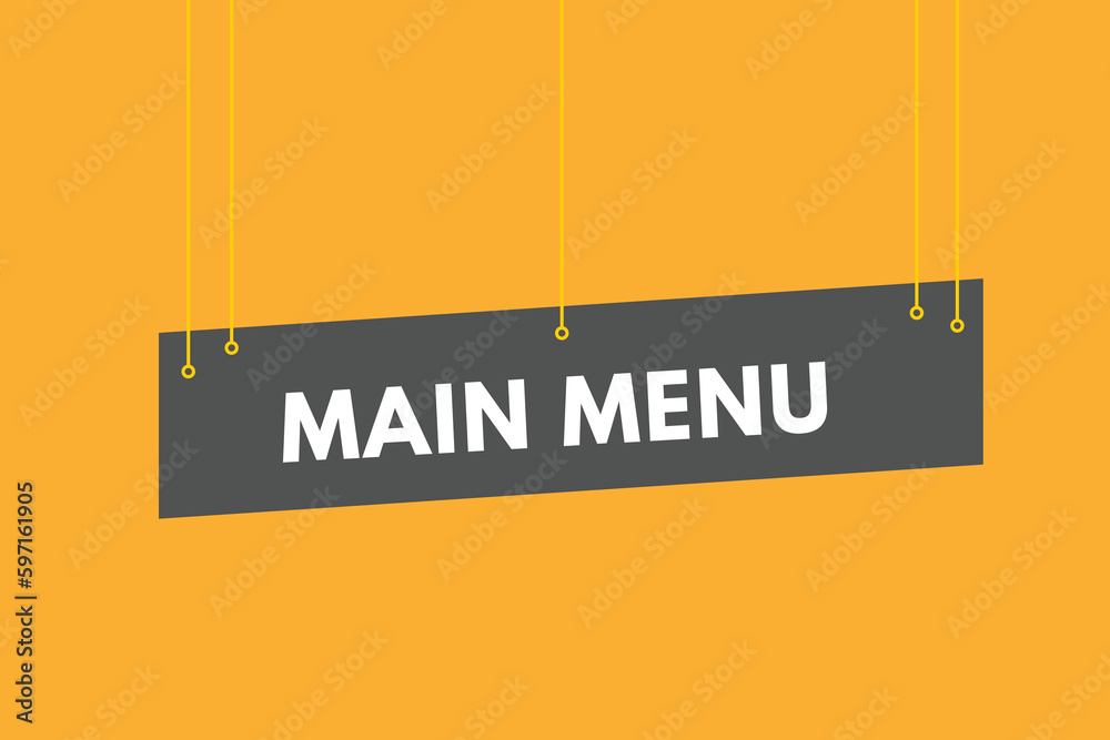 Fototapeta premium Main Menu text Button. Main Menu Sign Icon Label Sticker Web Buttons
