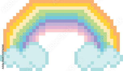 Rainbow pixel art vector
