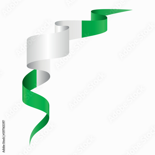 Nigerian flag wavy abstract background. Vector illustration.