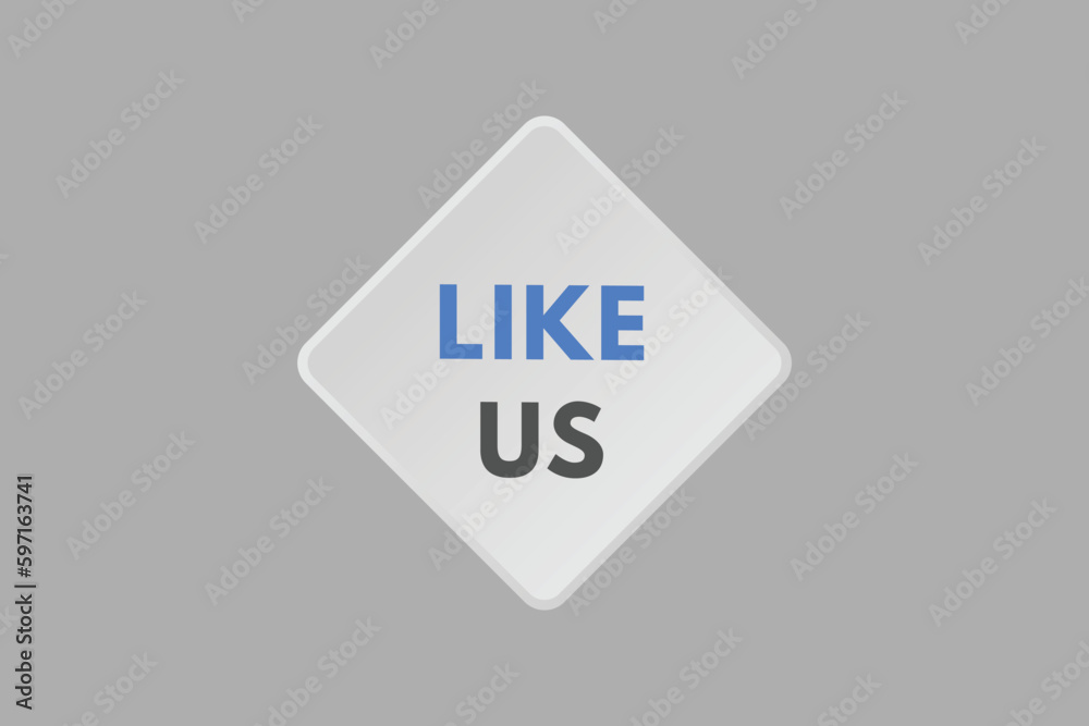 Like Us text Button. Like Us Sign Icon Label Sticker Web Buttons Like Us text Button. Like Us Sign Icon Label Sticker Web Buttons