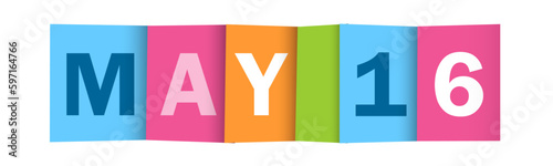 MAY 16 colorful vector typography banner
