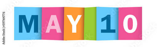 MAY 10 colorful vector typography banner