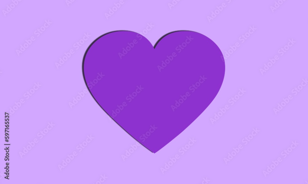 purple heart shape image, valentines day concept