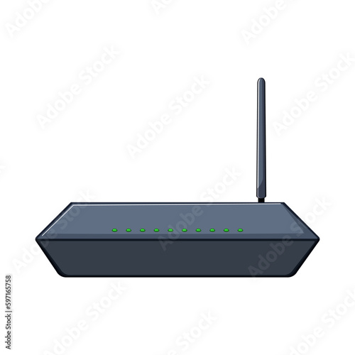 antenna dsl modem cartoon vector illustration