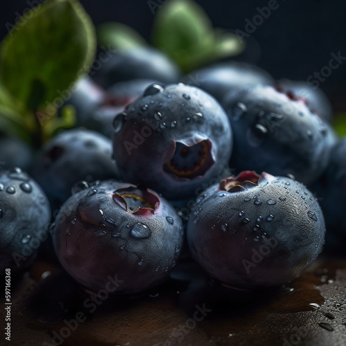 Fresh sweet blueberries close up