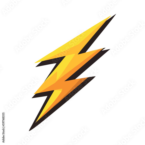 Electricity symbol sparks danger in thunderstorm weather