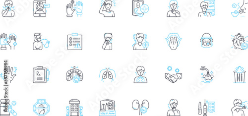 Security software linear icons set. Protection, Cybersecurity, Encryption, Firewall, Antivirus, Antimalware, Privacy line vector and concept signs. Authentication,Intrusion,Prevention outline
