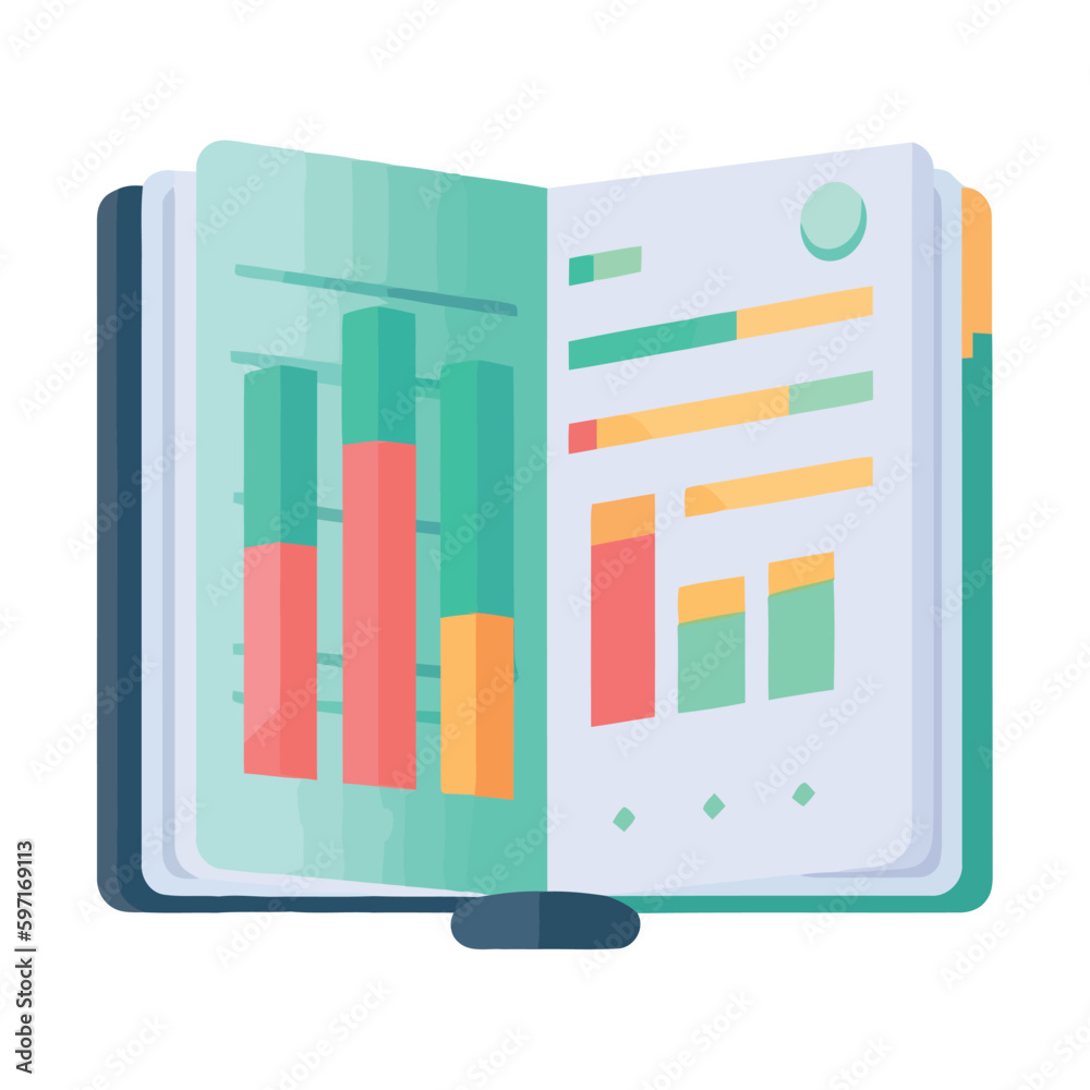 Modern book icon symbolizes success financial Modern book icon symbolizes success financial