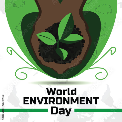 Safe Hand Global Environmental Day save the planet illustration template