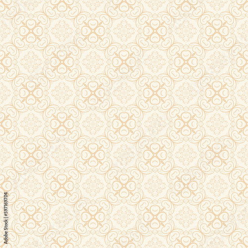 Seamless floral and geometric ornament on background