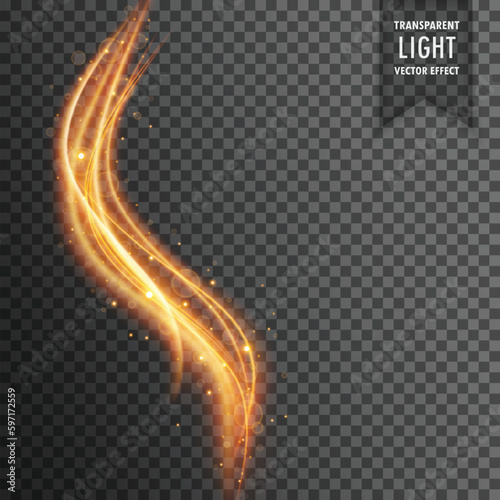 Modern wavy golden light colorful effect on background