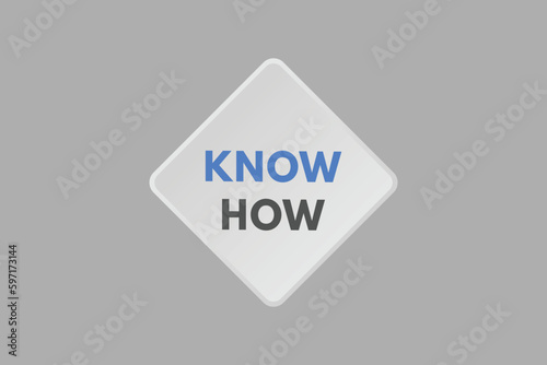 Know How text Button. Know How Sign Icon Label Sticker Web Buttons