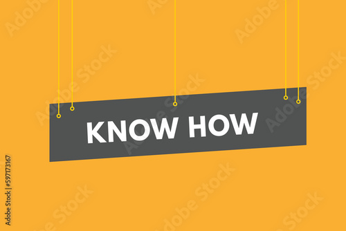 Know How text Button. Know How Sign Icon Label Sticker Web Buttons