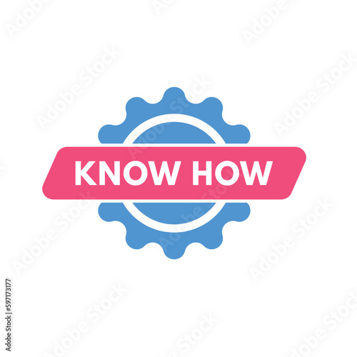 Know How text Button. Know How Sign Icon Label Sticker Web Buttons