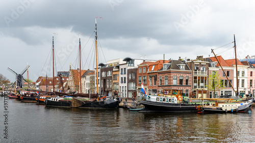 centro storico di Leiden, Leida, Olanda, Paesi Bassi