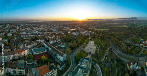 Sonnenaufgang über Kassel Luftbild
